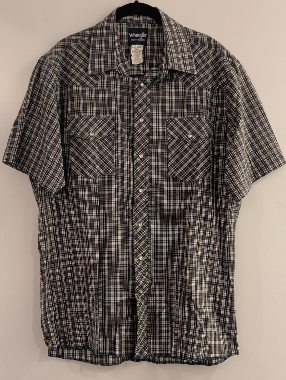 Wrangler Western Rodeo Pearlsnap Short Sleeve Collared Shirt Size Large Tall